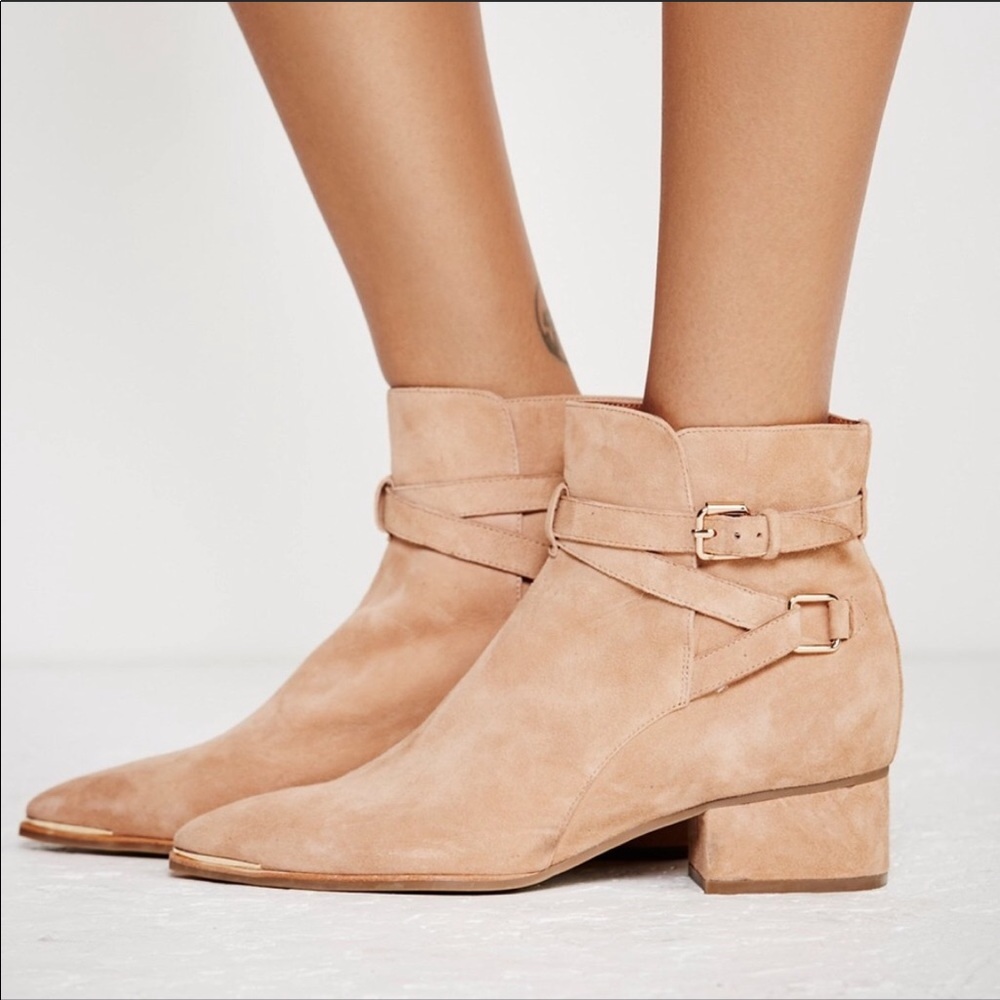 Jeffrey Campbell blush suede continental boots